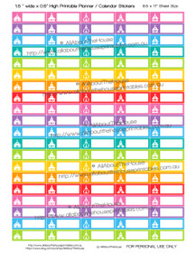 Church Planner Stickers - 1.5 x 0.5" - Rainbow - OL015