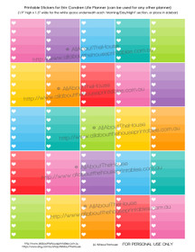 Heart Ombre Checklist Printable Planner Stickers - Full Box - Erin Condren size (can be used for other planners)
