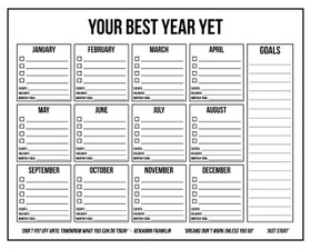 FREE 16 x 20 Annual Planner Wall Calendar - can print at letter size