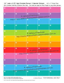 Asterisk Reminder Appointment Printable Planner Stickers 1.5" wide x 0.75" high - Rainbow