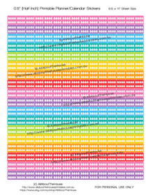 Hydrate Water Intake Tracker Planner Stickers Printable - Half Inch (0.5") Square - Rainbow - #HIS064