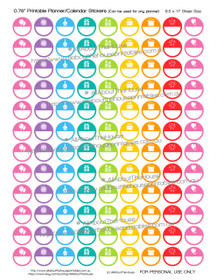 Birthday Planner Stickers - Printable Reminder - Round 