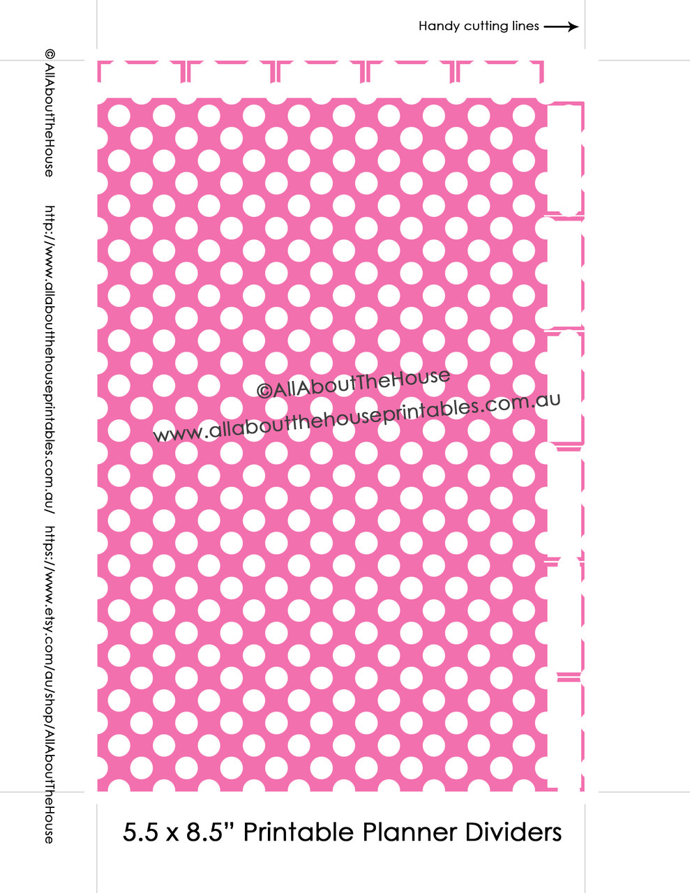 photo about Printable Dividers for Binders identified as Planner Dividers Fifty percent Measurement Tabbed A5 Junior Arc Printable Binder Handles tabs - Quick Obtain