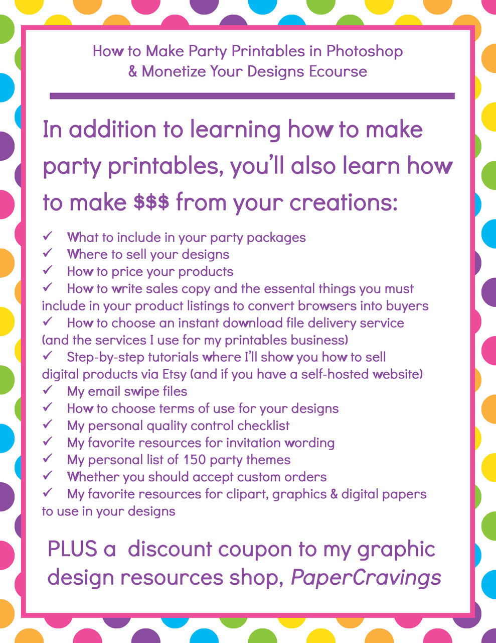 Ecourse How To Make Party Printables In Photoshop And