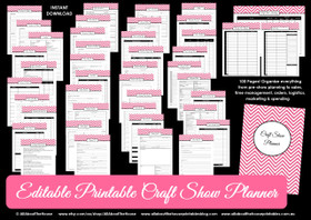 GREEN - EDITABLE Craft Show Planner, Trade Show, Handmade Market - Instant Download