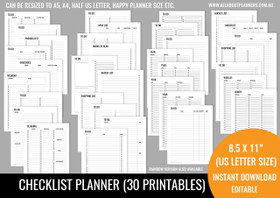 Checklists Kit Printables - Black