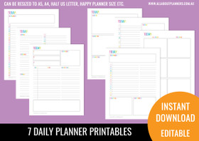 Daily Planner Printables - Rainbow