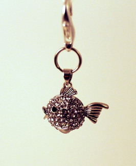 Crystal Puffy Fish Charm for Pet Collars
