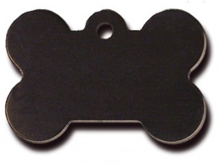 Large Black Bone Dog ID Tag