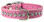 Rose Pink Leather and Crystal Dog Collar