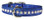 Metallic Blue Leather and Crystal Dog Collar