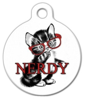 Nerdy Kitten Cat ID Tag