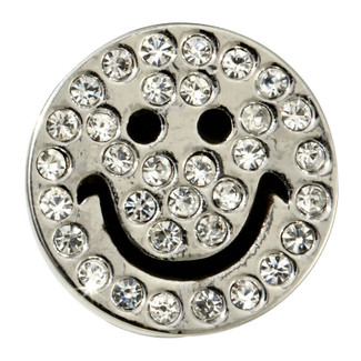 Smiley Face Crystal Slide Charm for Pet Collars