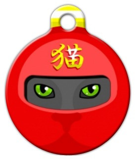Red Ninja Cat Cat ID Tag-Dog ID Tag