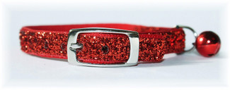 Ruby Red Glitter Glamour Cat Collar