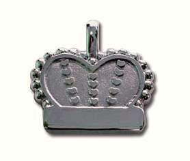 Sterling Silver Crown With Heart Pet ID Tag