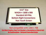 LENOVO 18200885 LAPTOP LED LCD Screen LP140WD2(TL)(C1) 14.0" WXGA++ Bottom Right