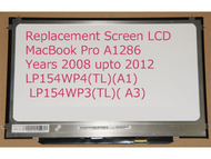 New LCD Screen Replacement 15.4 Inch for LP154WP4-TLA1 LP154WP4(TL)(A1), Fits MacBook Pro Unibody Model: A1286, MB470LL/A