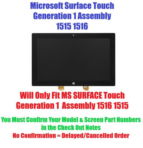 XQ LCD Display Touch Screen Digitizer Assembly Microsoft Surface RT RT1 1516 LTL106AL01-001 10.6" REPLACEMENT