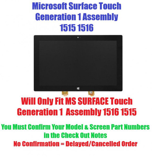 10.6" Touch Panel LCD Screen Assembly REPLACEMENT Microsoft Surface RT 1 First Generation LTL106AL01-002 Without Bezel