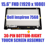 Dell Inspiron 15.6" 7568 FHD LCD Display Touch Screen Digitizer Assembly Bezel 1920x1080 30 Pin Screen REPLACEMENT
