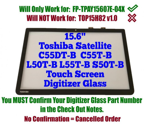 Compatible 15.6 inch Touch Screen Digitizer Front Glass Replacement for Toshiba Satellite C55T-B Series C55T-B5230 C55T-B5109 C55T-B5355 C55T-B5110 C55T-B5380 C55T-B5286 (No Bezel)