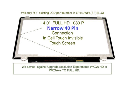 Lenovo 00ny415 REPLACEMENT LAPTOP LCD Screen 14.0" Full HD LED IN-CELL TOUCH