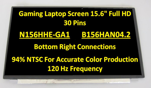120HZ 15.6"LED LCD Screen B156HTN05.1/B156HTN05.2 1920X1080 FHD Display 30pin