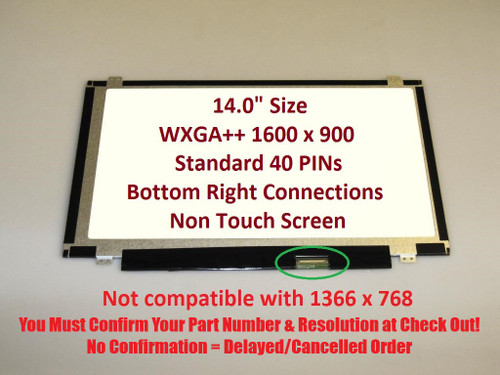 New DP/N JY0DK Laptop LCD Screen 14.0" WXGA++ DIODE