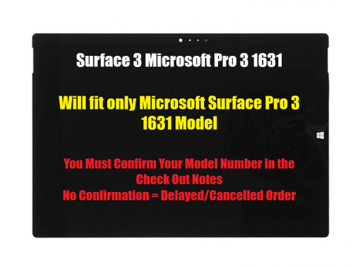 12" Microsoft Surface Pro 3 1631 V1.1 Touch Screen Digitizer Assembly