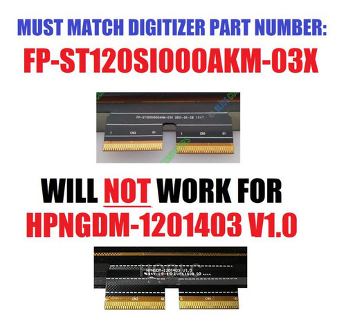 12" FHD LCD Touch screen Digitizer Assembly HP SPECTRE X2 DETACH 830345-001
