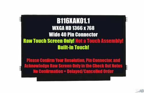 11.6" Touch LCD Screen B116XAK01.2 1366x768 HD eDP 40 pin Touch screen