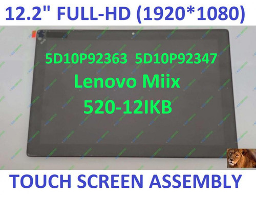 5D10P92363 Lenovo Miix 520-12IKB 12" FHD Touch Screen LCD Display Bezel Assembly