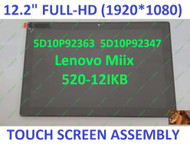 New Black 12.2" 1920x1200 Lenovo Miix 520-12IKB Touch Screen Display Assembly