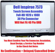15.6" Dell Inspiron P/N X80YF 0X80YF FHD LCD Display Touch Screen Assembly Bezel