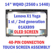 Lenovo X1 Yoga 2nd Gen 20jd 20je 20jf 20jg 14" Wqhd Oled Touch Screen Assembly