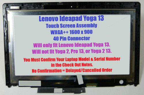 Lenovo IdeaPad Yoga 13 20175 LED LCD Touch Screen Digitizer Assembly 04W3519