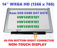 14.0"LCD Screen HW14WX101 HW14WX103 HW14WX107 Fo Asus U46E U46E-BAL5 U47A HD
