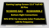 New N156HHE-GA1 Laptop Led LCD Screen 15.6" 120 HZ FHD MSI GT62 GE63 New Replacement LCD Screen for Laptop LED Matte