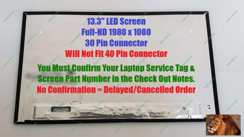 13.3" fhd IPS Laptop LCD Screen Auo B133han04.6 Auo462d Pn 0f7vdj Non Touch 30 Pin