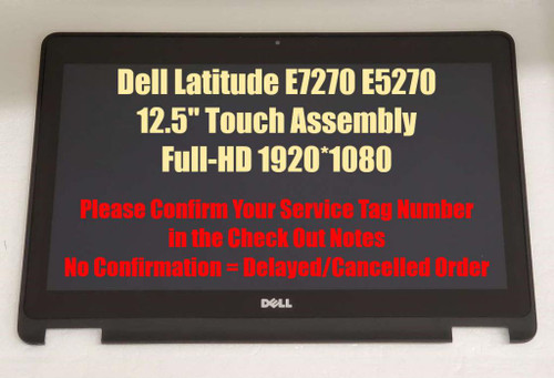 12.5" LCD Touch Digitizer Screen Assembly Dell Latitude E7270 FHD H2RG7