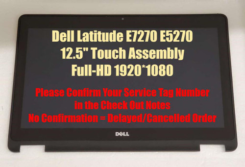 H2RG7 New OEM Dell Latitude E7270 12.5" FHD 1920x1080 LCD Touch Screen Assembly