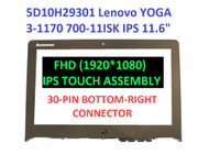 BLISSCOMPUERS Compatible 11.6 inch FullHD 1080P LED LCD Display Touch Screen Digitizer Assembly + Bezel Replacement for Lenovo Yoga 700-11ISK