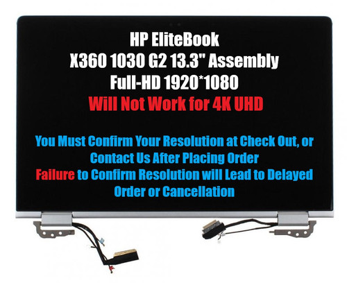 13.3" HP EliteBook x360 1030 G2 FHD Full LCD Touch Display Assembly Frame Bezel
