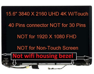 BLISSCOMPUTERS 15.6" 4K UHD 3840x2160 IPS LCD Touch Screen Top Full Assembly w/Shell HHTKR Replacement for Dell XPS 9550 9560 Precision 5510 5520