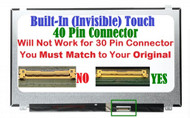 15.6" WXGA 1366X768 Glossy 40 Pin Touch Screen LCD Slim Brackets T/B NT156WHM-T00