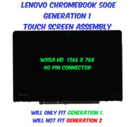 Lenovo Chromebook 500E 5D10Q79736 LCD Touch Digitizer Screen Assembly Bezel