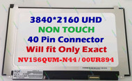 BLISSCOMPUTERS New Screen for NV156QUM-N44 15.6" 4K Screen 3840X2160 UHD eDP 40Pin FRU 00UR8945 SD10L85341 (Non-Touch) IPS HIGH-END LED LCD Replacement LCD Screen Display