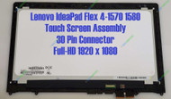 BLISSCOMPUTERS New Replacement 15.6" FHD (1920x1080) LCD Screen LED Display + Touch Digitizer + Bezel Frame Assembly for Lenovo Ideapad Flex 4-15 4-1570 4-1580 80SB 80VE 5D10L46026