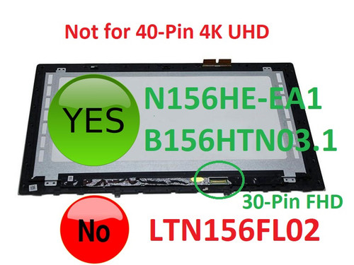 15.6" 1920x1080 Touch Screen Glass LCD Display Panel Assembly Bezel Lenovo Y50-70 screen FHD